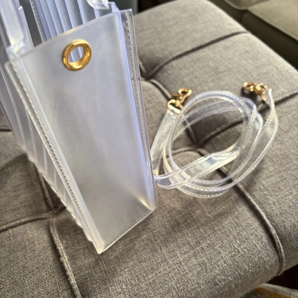 Forever 21 Clear Ribbed PVC Tote with Detachable Strap - Picture 3 of 10